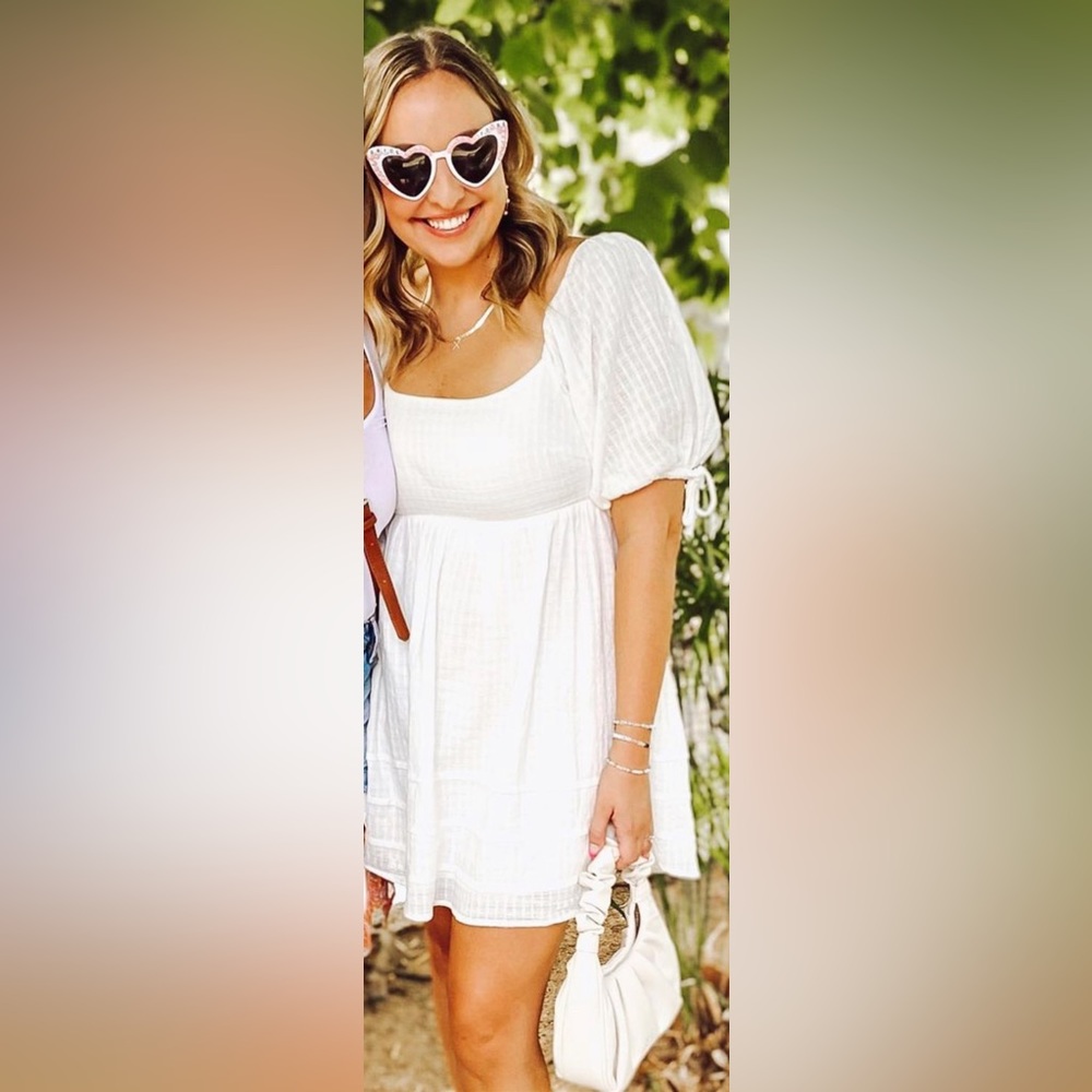 Mable white babydoll dress - size L